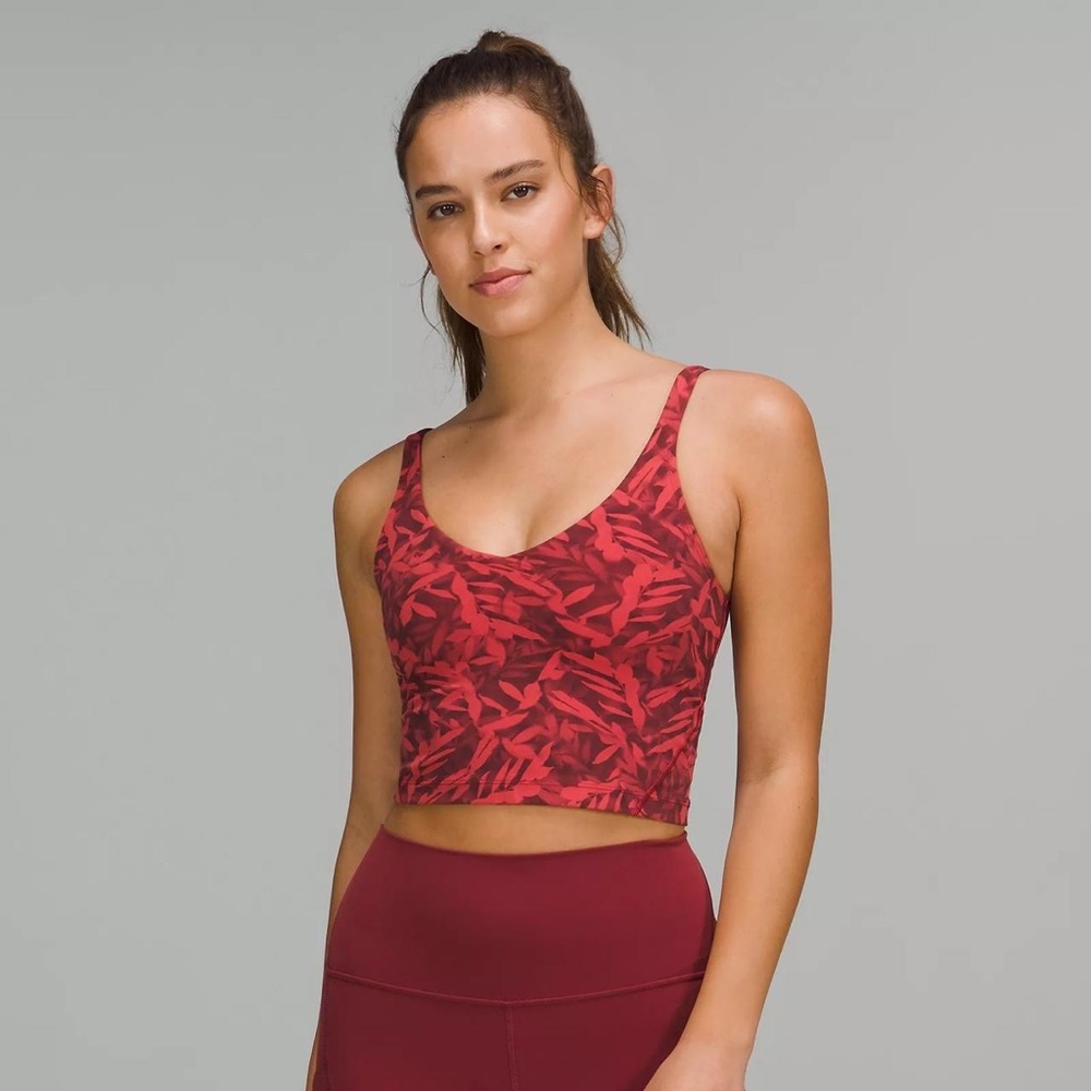 spray leaf fireside red multi align tank